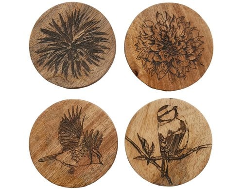 Chalet Untersetzer Forest 4er Set 5cm natürlich
