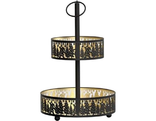 Dameco Etagere Forest, Schwarz-Gold Metall, 19x37 cm (DxH)