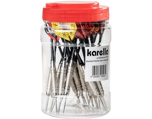 Karella Steeldart 24 Stk. in Dose chrom, Alu