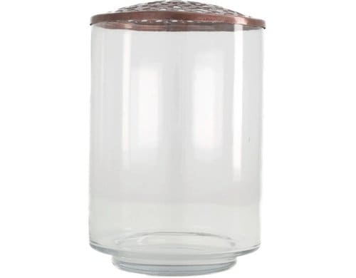 Chalet Vase Glas mit Deckel Ø10x13cm antikes schwarz