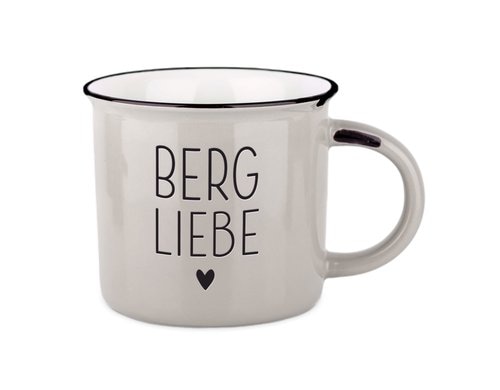 Grafik Werkstatt Becher Vintage Bergglück Bergliebe