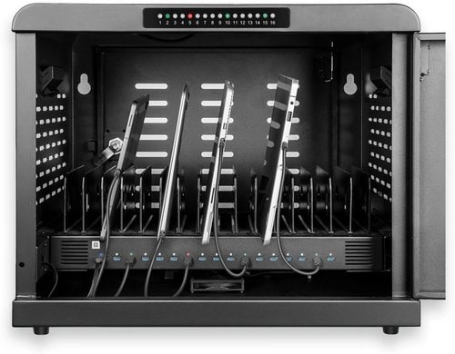 LMP 16P Ladebox: Tablet, SmartPhone und NB abschliessbar, 500W Netzteil, 30W pro Port