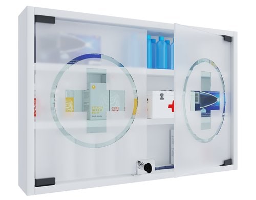VCM Medizinschrank Hustila M Weiss