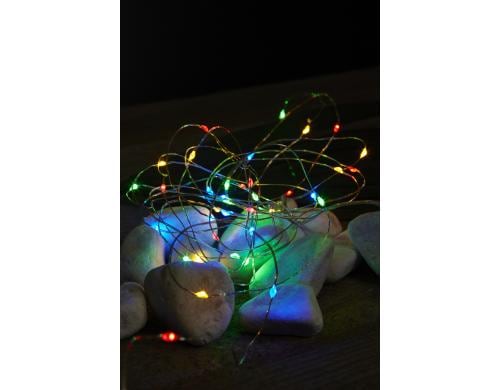 Star Trading LED-Angel Hair, 40 LED 40 LED, Bat: 3xAA m Timer, multicol/silber