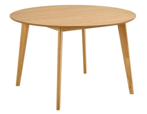 AC Design Esstisch Roxby Eiche Furnier, Gummibaumholz, Ø120x76 cm