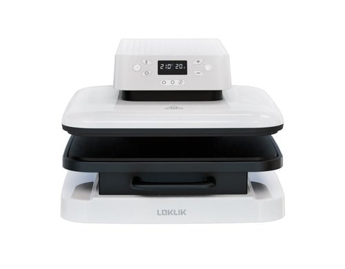 Loklik Transferpresse Auto weiss 38 x 38 cm, AutoOpen