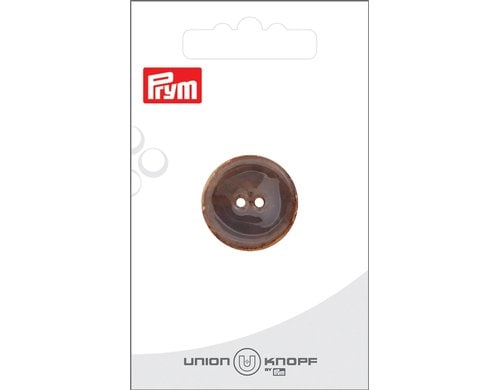 Bu Prym  Knopf Kokosknopf 2-Loch 23 mm, Karte 1 Stück, hellgrau