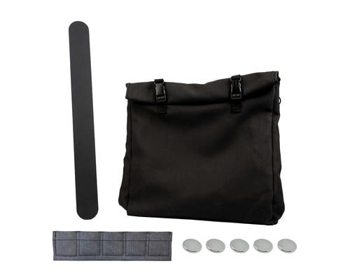 Magnettaschen-Set L, hält bis 5 kg L inkl. Metall-Leiste 50 cm BLACK