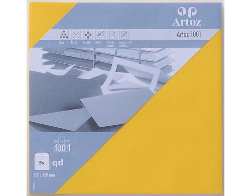 Artoz Couvert 1001 16cmx16cm 100 gm2, Sonnengelb, 5 Blatt