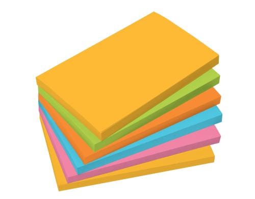 Sigel Haftnotizen 75x12mm, 6 Blocks à 100Bl gelb, grün, orange, blau, pink