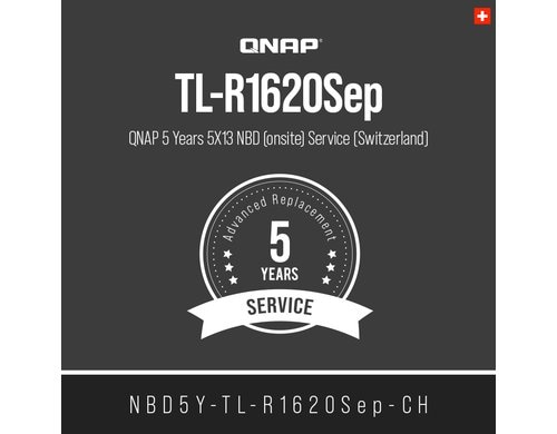 QNAP 5 Jahre 5X13 NBD (onsite) Service (CH) NBD5Y-TL-R1620Sep-CH, Electronic copy