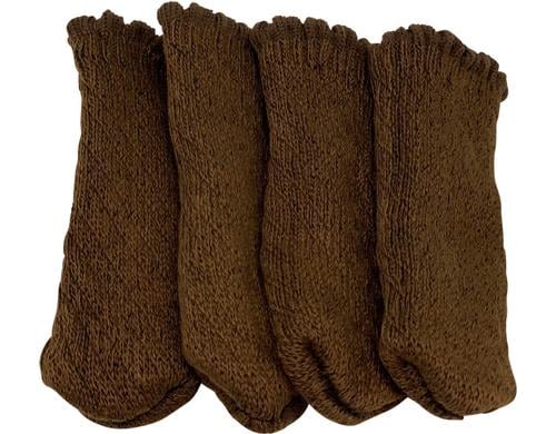 Damco Stuhlsocken Uni braun für Möbel 4er Set 3x11cm