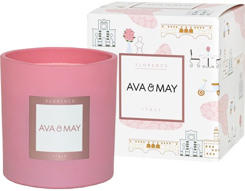 AVA & MAY Duftkerze Florenz, 300g 10x10.6cm(DxH), 100% Sojawachs, 60h Brennd.