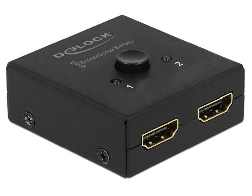 Delock 2 Port HDMI Switch&Verteiler Compact Manuel, 3840x2160@60Hz, passiv