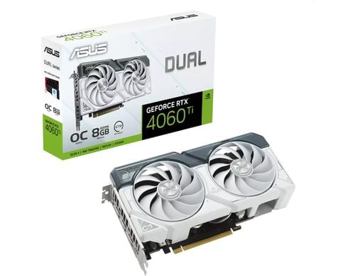 ASUS DUAL RTX4060TI O8G White, GDDR6 GeForce RTX4060Ti 3x DP, 1x HDMI