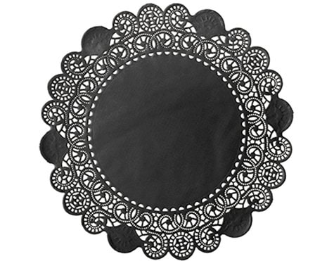 Duni Tortenspitzen Rund 30cm schwarz D:30cm, 250 Stk.