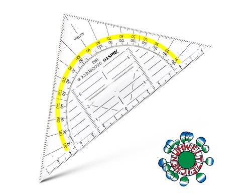 Aristo Geodreieck 16cm mit Griff, Facette, Tuschenoppen