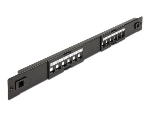 Delock 12-Port 19 Panel, metal schwarz, für Keystone Module