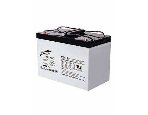 Ritar AGM-Batterie  12V 75Ah Antriebs- und Solarbatterie  260x167x235mm