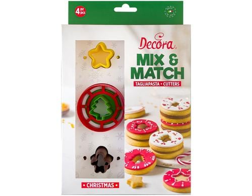 Decora Ausstechset Spitzbuben Set aus 1 Form und 3 Ausstechern