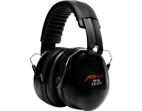 ACE Mute Kapsel Gehörschutz Schwarz Verstellbar, EN 352 Zertifiziert, -32dB
