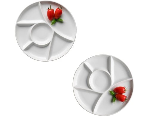 Mäser Fonduetellerset 2-tlg. 2 Stück, rund 22 cm WEISS