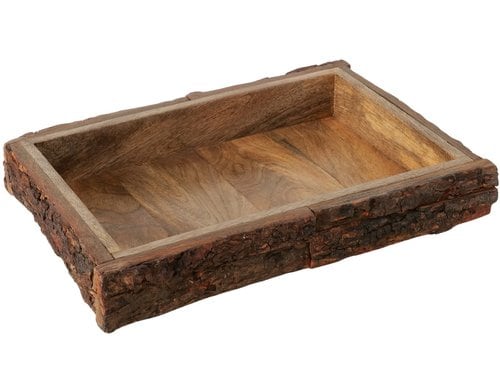 Boltze Dekotablett Barka Mangoholz, 37x27.5x5.5cm