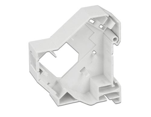 Delock Keystone Halterung Gehäuse 180° DIN-Rail, 1 Port, Kaskadierbar, ohne Erdung