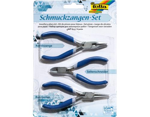 Folia Schmuckzangen Set Kombizange, Seitenschneider, Rundzange