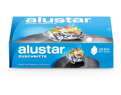 Alustar Folienzuschnitte, Silber Dispenser zu 200 Blatt à 27x23 cm