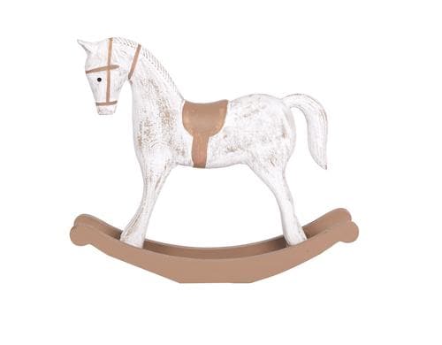 CHALET Dekofigur Schaukelpferd 13x4x11cm weiss