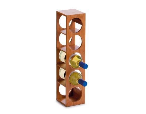 Zeller Present Weinregal stapelbar Bamboo für 5 Flaschen, 13,5x12,5x53cm