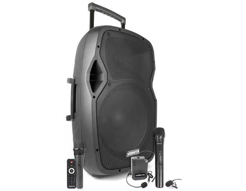 Vonyx AP1500PA 15 Trolley-Speaker mit Akku, 800W, Mics