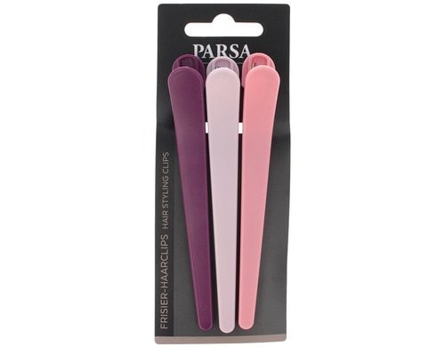 PARSA Frisier-Haarclips, lila-pink-rosa 4 Stück, 9 cm