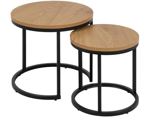 AC Design Couchtisch Spiro 2er Set MDF/Stahl, Ø45x40Ø35x35