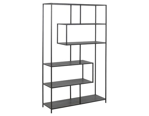 AC Design Bücherregal Seaford MDF/Stahl, 114x35x185 cm, Schwarz