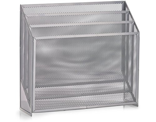Zeller Present Zeitungsständer Mesh silb. Grösse: 32 x 9 x 29.5 cm (L x B x H)