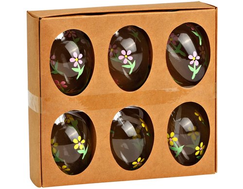 G. Wurm Aufhänger Ostereier Glas, 4x6x4cm, 6 Stück