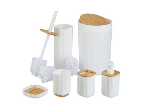 relaxdays Badezimmer Set 6-teilig, Weiss