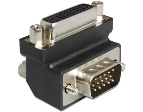 Adapter VGA Stecker auf DVI-A Buchse 90° 90 Grad Winkeladapter, schwarz