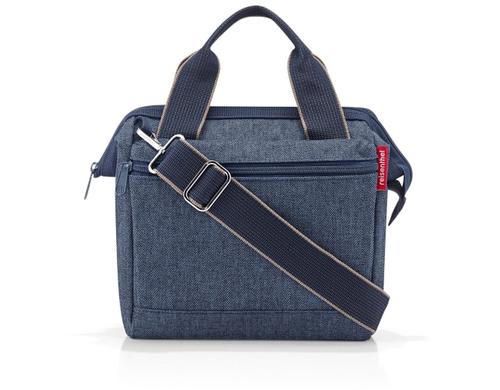 Reisenthel Schultertasche Allrounder cross herringbone dark blue, 4 l, 22 x 24 x 13 cm