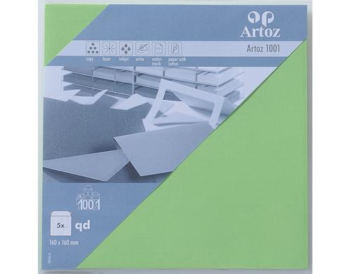 Artoz Couvert 1001 16cmx16cm 100gm2, birkengrün, 5 Stück