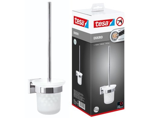 tesa WC-Bürsten-Set EKKRO Silber Serie ohne Bohren, silber