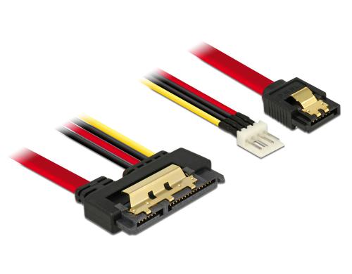 Delock SATA Kabel & Floppy Stecker, 30cm mit Metalclips für zuverlässiges einrasten