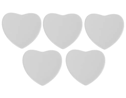 FTM Magnet Set à 5 Stk., Herz weiss, Keramik, für Sublimation