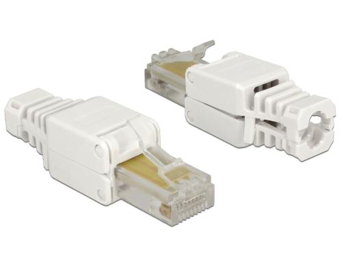 Delock RJ45 Stecker, UTP, Cat.5e, 2 Stück Für Massiv- und Litzenleiter AWG 24-26