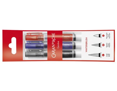 Caran d'Ache Aquarellpinsel mit Wasserreservoir, 3er Set