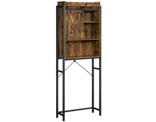 Vasagle Badezimmerregal über Toilette Holz, Stahl, 64x24x171 cm,Traglast max.20kg