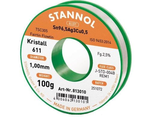 Stannol Lötdraht 611 2,5% Ø 1,0 FLOWTIN TSC305 FairTin 100 g