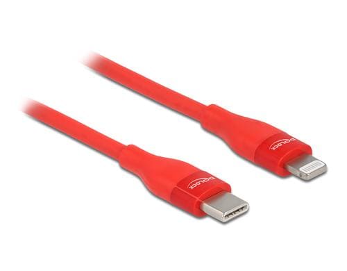 Delock USB Type-C zu Lightning, 1m Rot, MFi, für iPhone, iPad und iPod